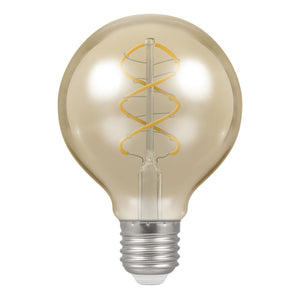 Crompton 6W LED Spiral Filament G80 Antique Bronze Globe 2200K E27 Dimmable