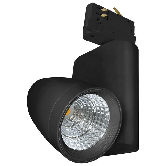 35W 3000K Black Ares LED Track Light with Adapter for Three Circuit System