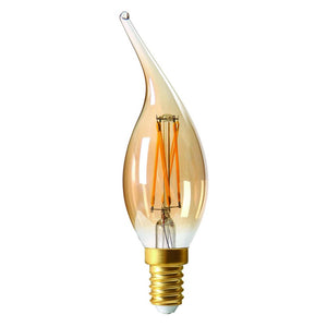 Bent-Tipped CV4 LED Filament Candle 5W Gold E14 Very Warm White
