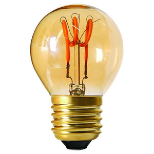 LED 3 Loops Filament Golfball 3W E27 Amber 2000K Dimmable