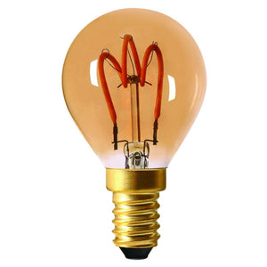LED 3 Loops Filament Golfball 3W E14 Amber 2000K Dimmable