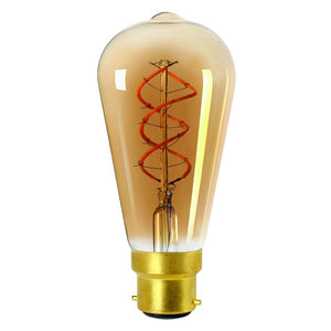 Girard Sudron LED Spiral Filament 4W 200lm B22d ST64 Gold Dimmable