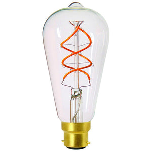 Girard Sudron LED Spiral Filament 4W 240lm B22d ST64 Clear Dimmable
