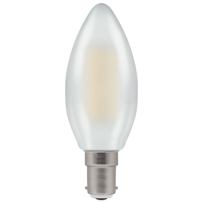 Crompton LED Filament Candle 5W 240V Very Warm White B15b Pearl Dimmable