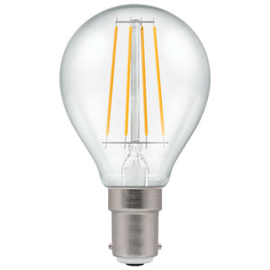 Crompton LED Filament Round 5W 240V Very Warm White B15d Clear Dimmable