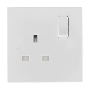 13 Amper Square Edge Socket 1 Gang White 921DP Nexus  Other - The Lamp Company
