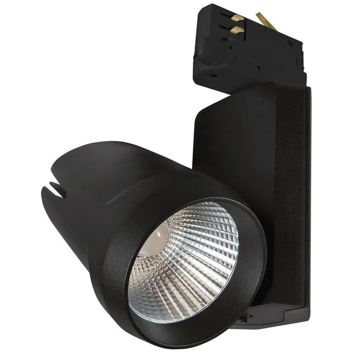 25W 4000K Black Ares LED Track Light with Adapter for Three Circuit System Dimmable