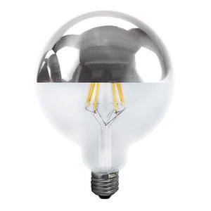 LED 6W Crown Silver 95mm Globe E27 Very Warm White Dimmable