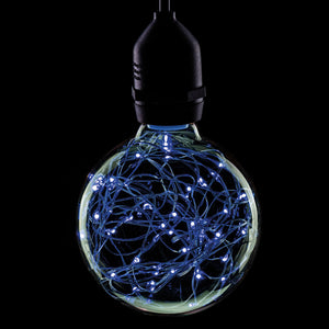 LED Filament 95mm Globe 1.7W 240V ES Cap Blue Twinkle Star Effect