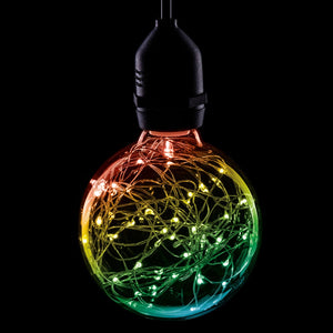 Prolite LED Filament 95mm Globe 1.7W 240V ES Cap RGB Twinkle Star Effect  The Lamp Company - The Lamp Company