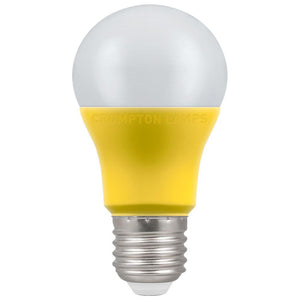 Crompton LED GLS Thermal Plastic 9W 110V E27 Very Warm White Opal Yellow Base