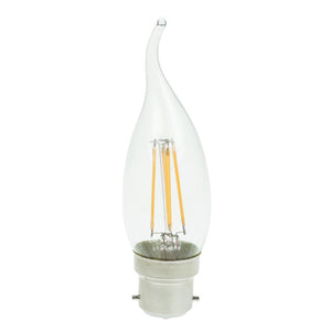 LED Bent Tipped Candle Clear 4W BC 2700K 400lm Prolite