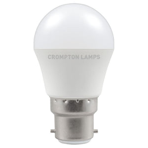 Crompton LED 45mm Round Thermal Plastic 5.5W B22d Very Warm White Opal