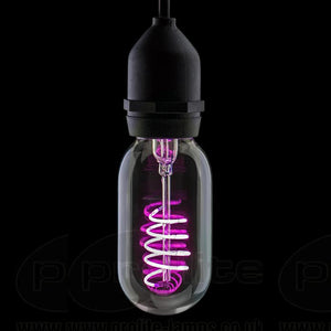 T45 4W LED Spiral Filament 100-240V E27 Magenta  The Lamp Company - The Lamp Company