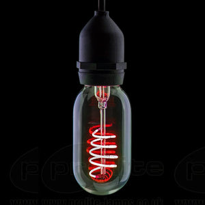 T45 4W LED Spiral Filament 100-240V E27 Red  The Lamp Company - The Lamp Company