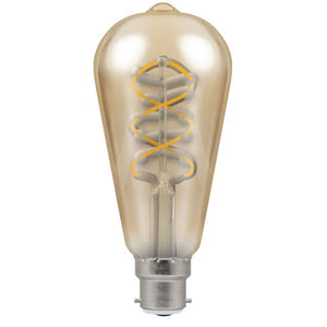 Crompton 6W LED Spiral Filament ST64 Extra Warm White B22d Dimmable