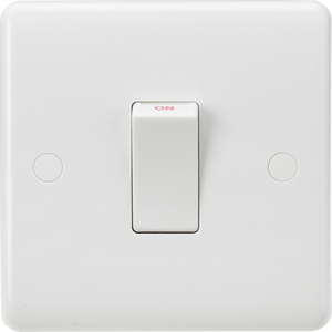 Knightsbridge CU8331W White Curved edge 45A DP switch (small) - White Rocker