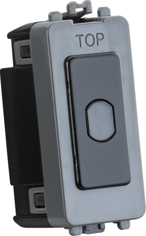 Knightsbridge GDM014MB 1G 1-way 10-200W (10-100W LED) trailing edge dimmer (Press Type) - Matt Black