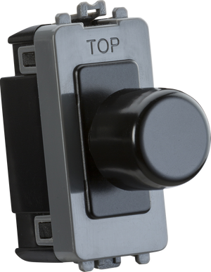 Knightsbridge GDM200MB 2-way 10-200W (10-100W LED) Trailing Edge Grid Dimmer - Matt Black