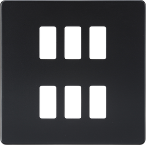 Knightsbridge GDSF006MB Screwless 6G grid faceplate - Matt Black