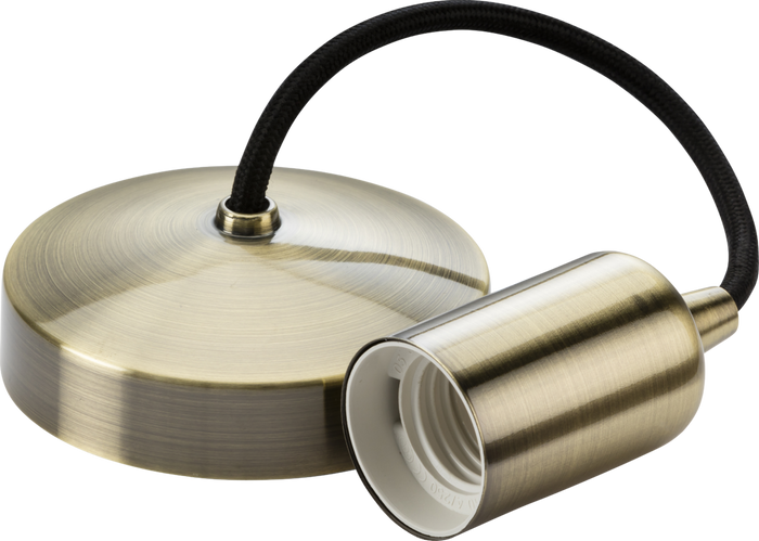 Knightsbridge 8270AB 6" E27 Contemporary Pendant Set - Antique Brass