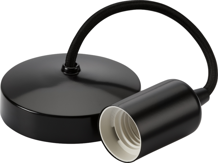 Knightsbridge 8270AMB6" E27 Contemporary Pendant Set - Matt Black