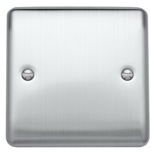 Caradok 1 gang blank plate Brushed Chrome