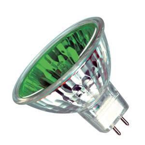 Pack of 10 - Dichoric Reflector 50w 12v GU5.3 Casell Lighting Green MR16 50mm 12° Light Bulb Halogen Bulbs Casell - The Lamp Company