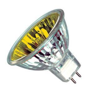 Halogen Spot 20w 12v GU5.3 Casell Lighting 35mm MR11 10° Yellow Dichroic Reflector Light Bulb