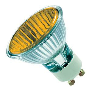 P1650FL-A-PK-CA - 240v 50w GU10 51mm 25Deg Amber Coloured Light Bulbs Casell - The Lamp Company