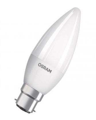 279537 - OSRAM LED 240v 5.4=40w CANDLE 2700K B22d FROSTED DIMMABLE