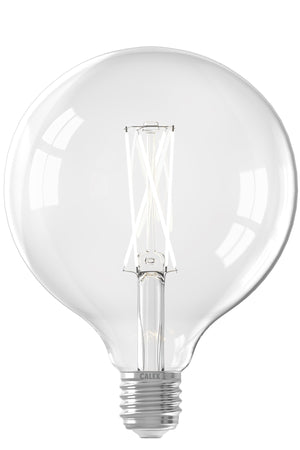 Calex 425485 - Calex LED Full Glass LongFilament Globe Lamp 220-240V 6W 500lm E27 G125, Helder 2300K Dimmable