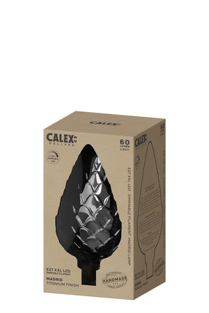 Calex 425990 - Madrid Titanium LED lamp 4W 60lm 2100K Dimbaar