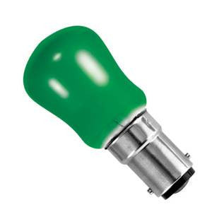 02480-BE - Small Sign (Pygmy) Green - 240v 15W BA15d Coloured Light Bulbs Bell - The Lamp Company