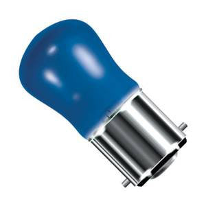 PY15BC-B-CR - 250v 15w Ba22d 29X59mm Blue Coloured Light Bulbs Crompton - The Lamp Company