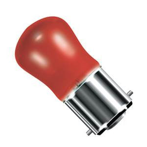 PY15BC-R-CR - 250v 15w Ba22d 29X59mm Red Coloured Light Bulbs Crompton - The Lamp Company