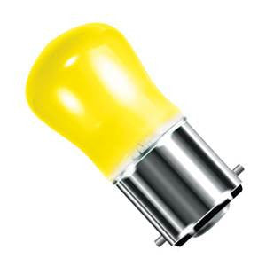 PY15BC-Y-CR - 250v 15w Ba22d 29X59mm Yellow Coloured Light Bulbs Crompton - The Lamp Company
