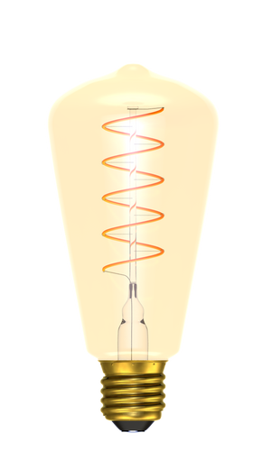 Bell 60017 - 4W LED Vintage Soft Coil Vertical Filament Squirrel Cage - ES, Amber, 2200K