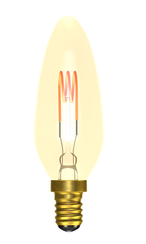 Bell 60027 - 4W LED Vintage Soft Coil Vertical Filament Candle - SES, Amber, 2200K