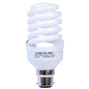 Crompton T2 Ultra Mini Spiral 23W B22d Very Warm White