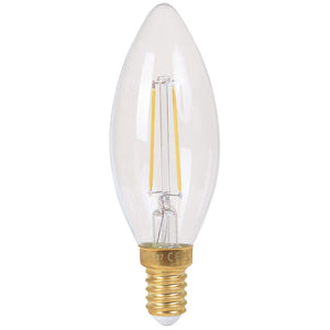 Girard Sudron LED Filament Smooth Flame Candle 2W E14 Clear Very Warm White