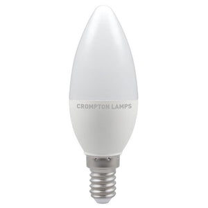 Crompton LED Candle Thermal Plastic 5.5W E14 Cool White Opal Dimmable