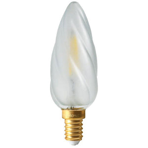 Girard Sudron Twisted Flamme F6 LED Filament Candle 4W Frosted E14 Very Warm White Dimmable