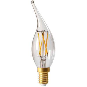 Girard Sudron Bent-Tipped LED Candle 4W Clear E14 Very Warm White Dimmable