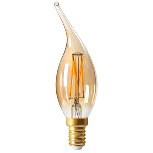 Girard Sudron Bent-Tipped LED Candle 4W Amber E14 Very Warm White Dimmable