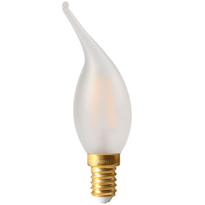 Girard Sudron Bent-Tipped LED Candle 4W Frosted E14 Very Warm White Dimmable