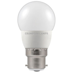 Crompton LED 45mm Round Thermal Plastic 5.5W B22d Daylight Opal Dimmable