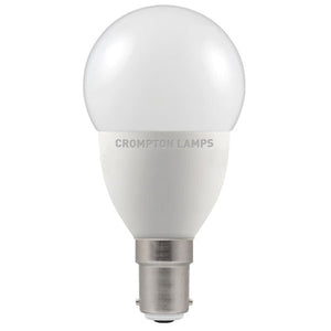 Crompton LED 45mm Round Thermal Plastic 5.5W B15d Very Warm White Opal