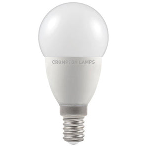 Crompton LED 45mm Round Thermal Plastic 5.5W E14 Cool White Opal Dimmable