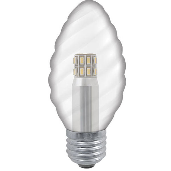 Crompton Manor House Twisted LED Candle 3W E27 Warm White Clear